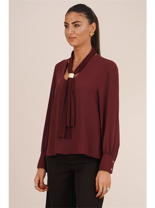 Casacca in viscosa e seta GM by Gai Mattiolo | GM4201BURGUNDY